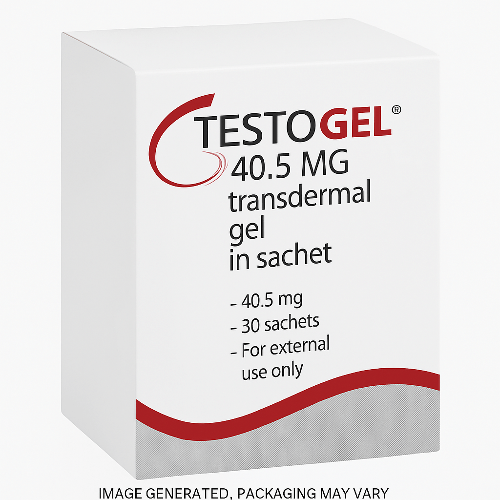 Box of Testogel for testosterone replacement therapy in men