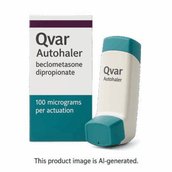 Box and Qvar Autohaler device for daily asthma prevention