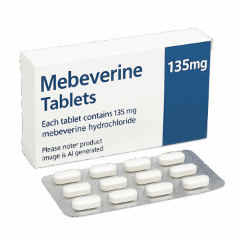 Box of Mebeverine 135mg Tablets for IBS symptom relief