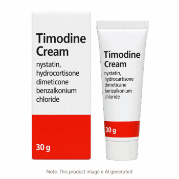 Box of Timodine Cream used for fungal nappy rash and intertrigo