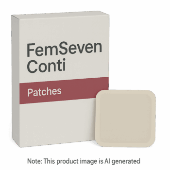 Box of FemSeven Conti Patches for menopause treatment