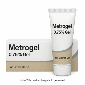 Box of Metrogel 0.75% Gel used to treat rosacea symptoms
