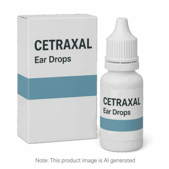 Box of Cetraxal Ear Drops used to treat bacterial ear infections