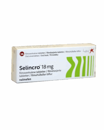 Box of Selincro Tablets used to reduce alcohol consumption